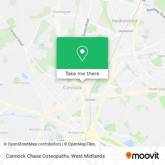 Cannock Chase Osteopaths map