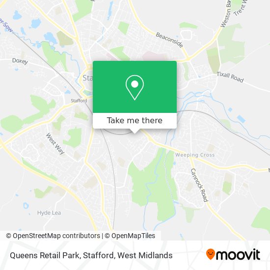 Queens Retail Park, Stafford map