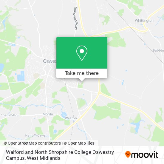 Walford and North Shropshire College Oswestry Campus map