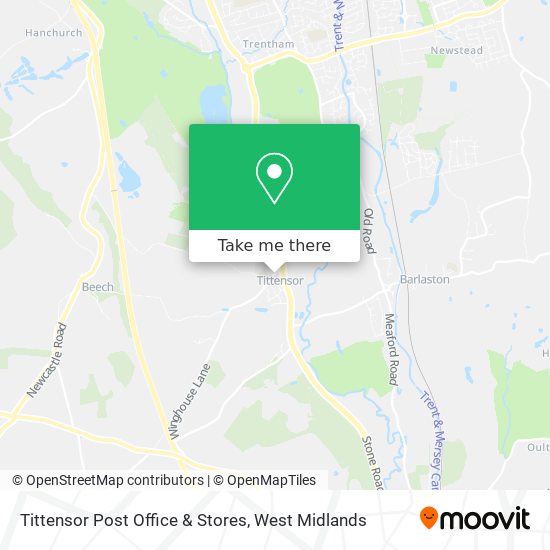 Tittensor Post Office & Stores map