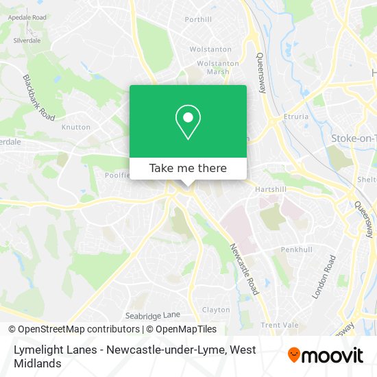 Lymelight Lanes - Newcastle-under-Lyme map