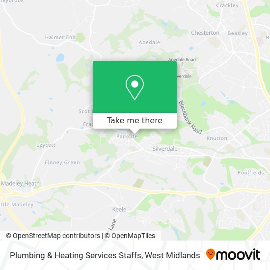 Plumbing & Heating Services Staffs map