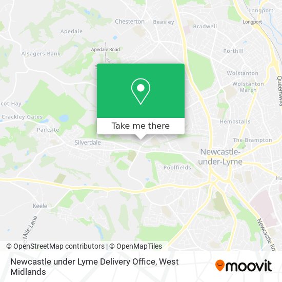 Newcastle under Lyme Delivery Office map