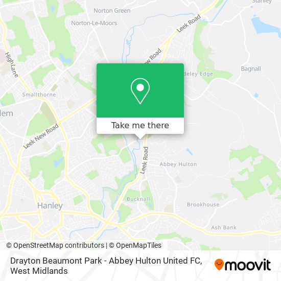 Drayton Beaumont Park - Abbey Hulton United FC map