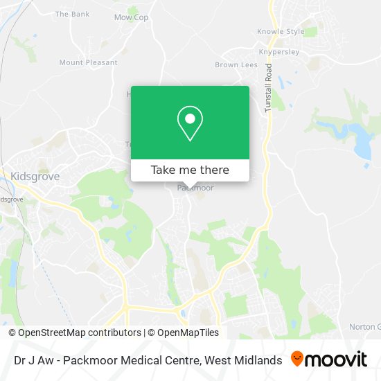 Dr J Aw - Packmoor Medical Centre map