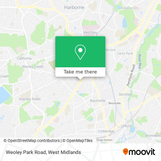 Weoley Park Road map