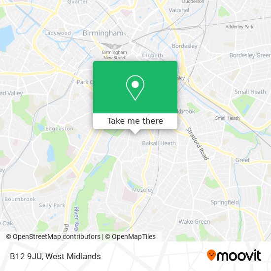 B12 9JU map