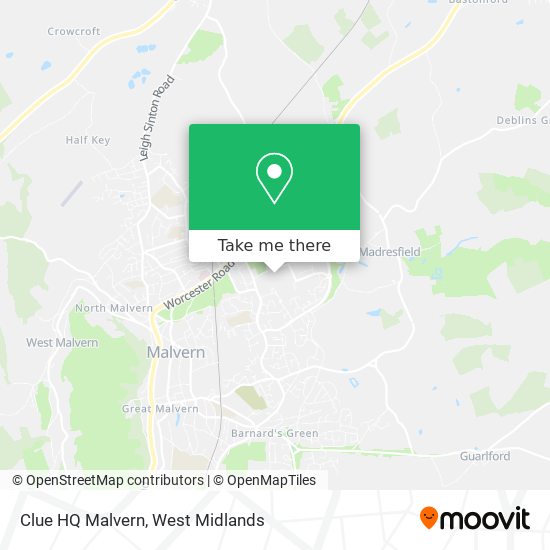 Clue HQ Malvern map