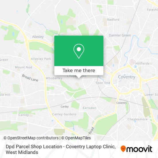 Dpd Parcel Shop Location - Coventry Laptop Clinic map