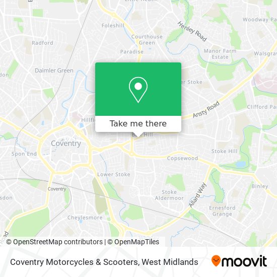 Coventry Motorcycles & Scooters map