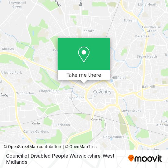 Council of Disabled People Warwickshire map