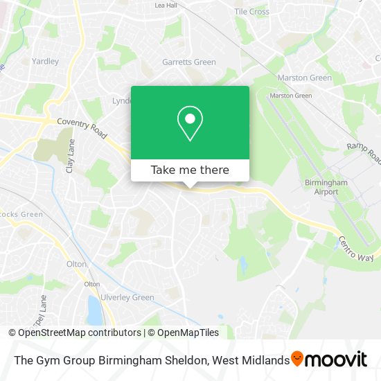 The Gym Group Birmingham Sheldon map