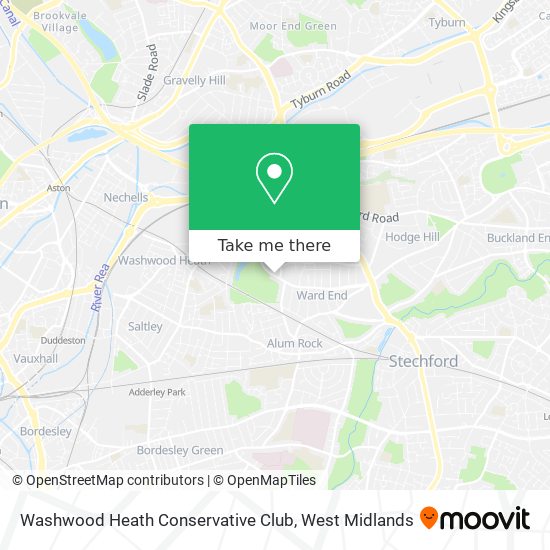 Washwood Heath Conservative Club map