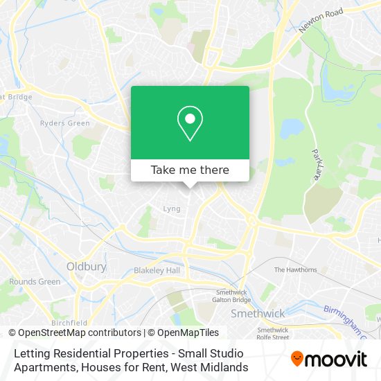 Letting Residential Properties - Small Studio Apartments, Houses for Rent map