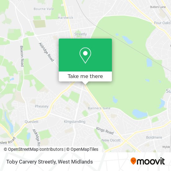 Toby Carvery Streetly map