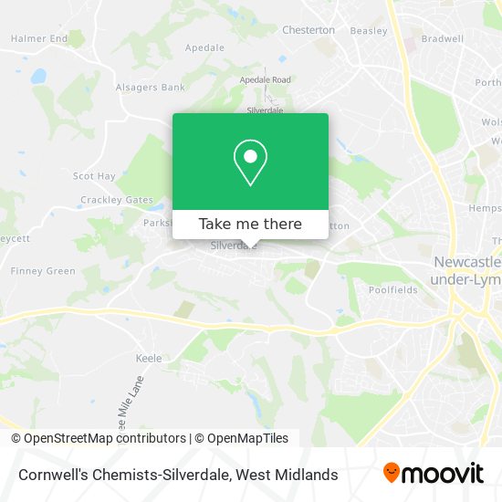 Cornwell's Chemists-Silverdale map