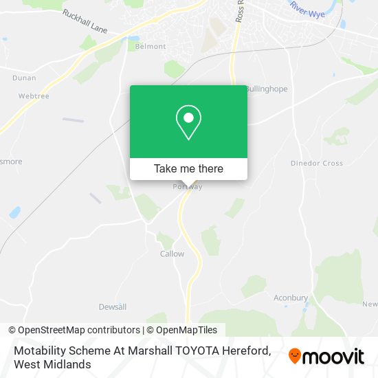 Motability Scheme At Marshall TOYOTA Hereford map