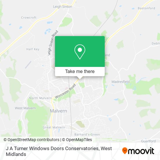 J A Turner Windows Doors Conservatories map