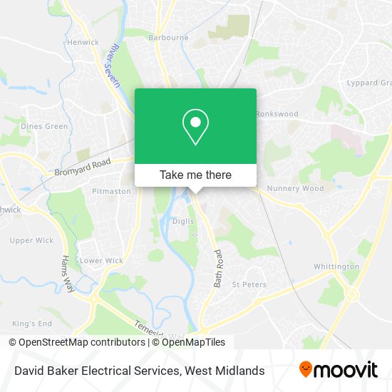 David Baker Electrical Services map