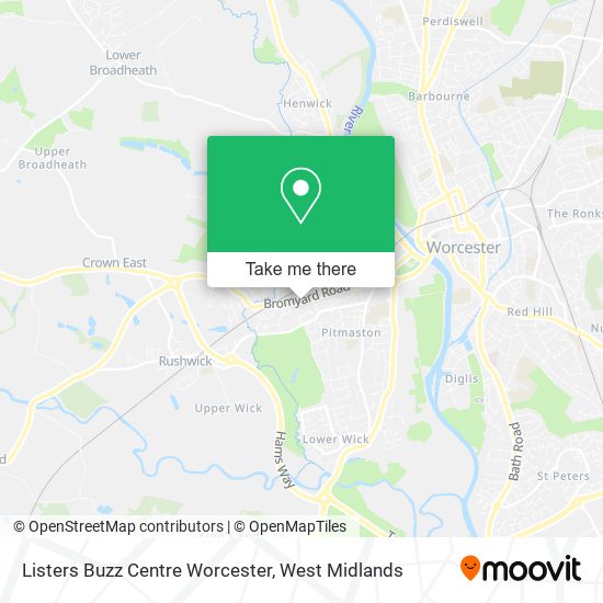 Listers Buzz Centre Worcester map