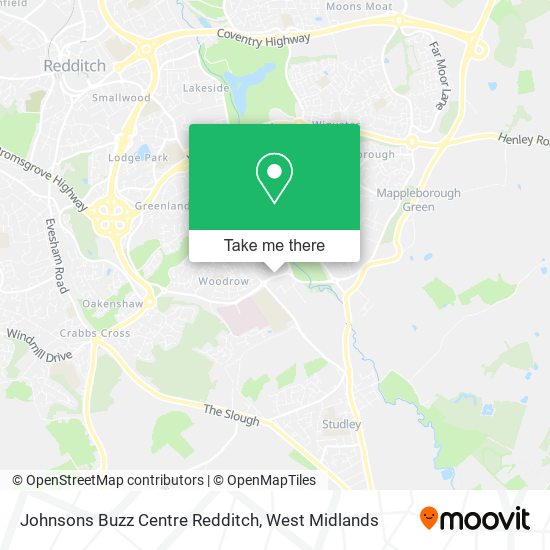 Johnsons Buzz Centre Redditch map