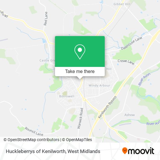 Huckleberrys of Kenilworth map