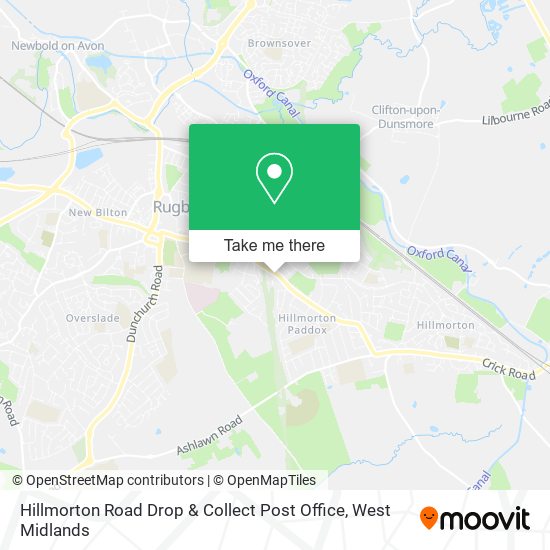 Hillmorton Road Drop & Collect Post Office map