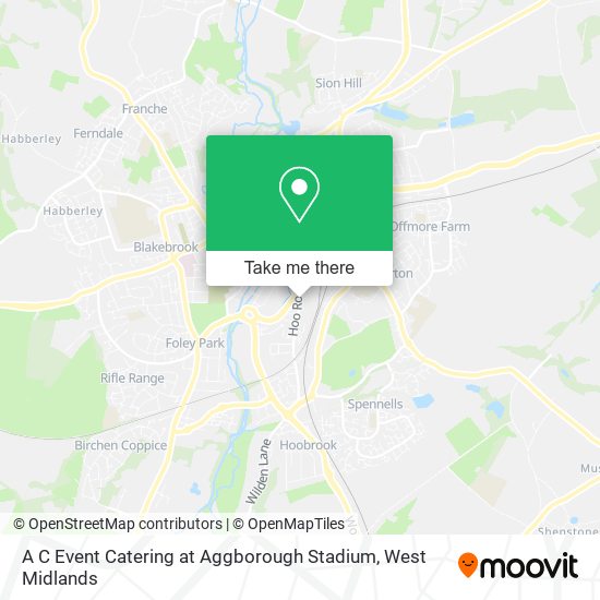 A C Event Catering at Aggborough Stadium map