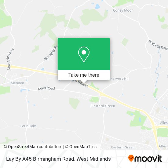 Lay By A45 Birmingham Road map