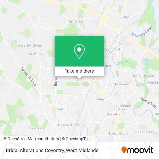 Bridal Alterations Coventry map