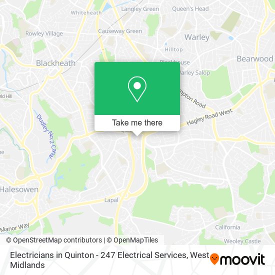 Electricians in Quinton - 247 Electrical Services map