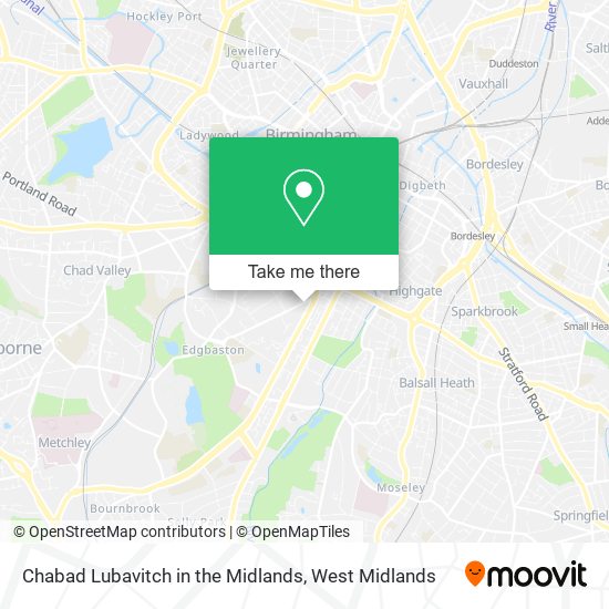 Chabad Lubavitch in the Midlands map