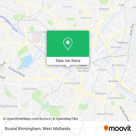 Boatel Birmingham map
