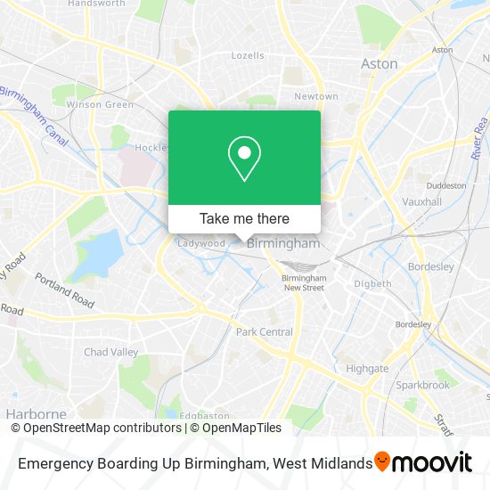 Emergency Boarding Up Birmingham map