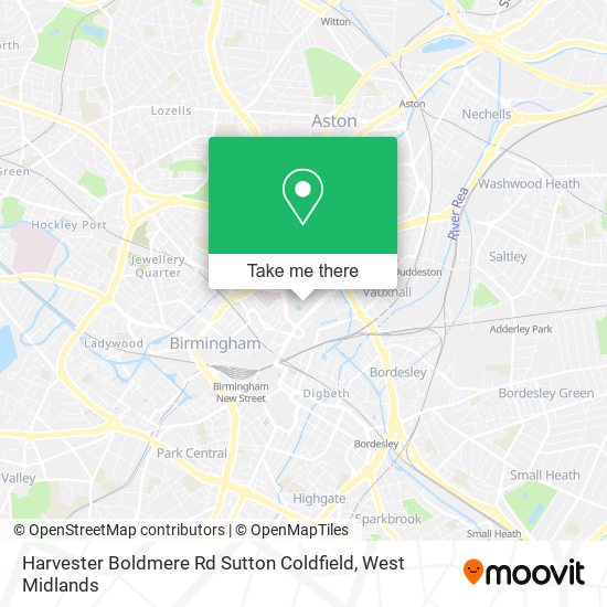 Harvester Boldmere Rd Sutton Coldfield map