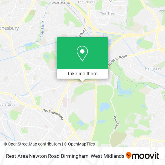Rest Area Newton Road Birmingham map