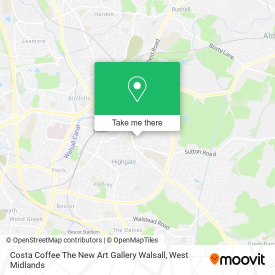 Costa Coffee The New Art Gallery Walsall map