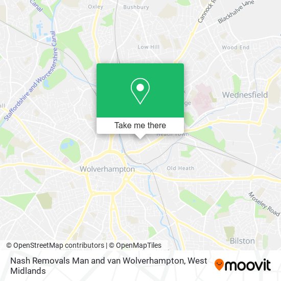 Nash Removals Man and van Wolverhampton map