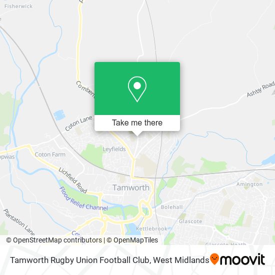 Tamworth Rugby Union Football Club map