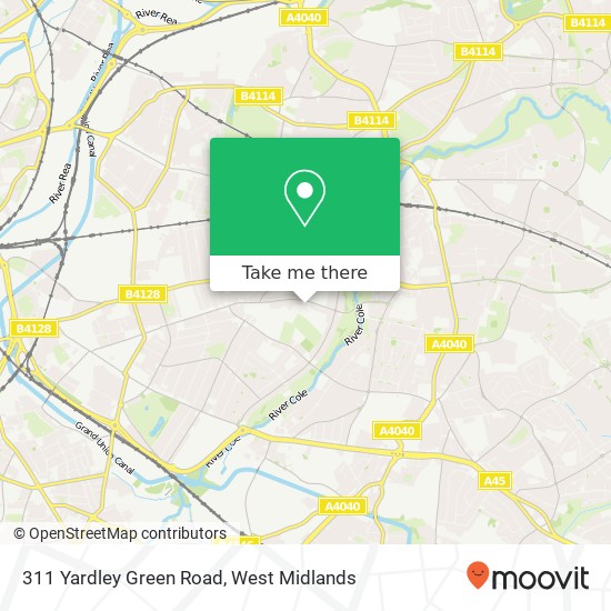 311 Yardley Green Road map