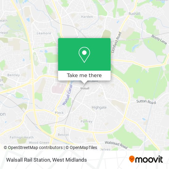 Walsall Rail Station map