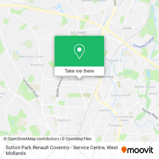 Sutton Park Renault Coventry - Service Centre map