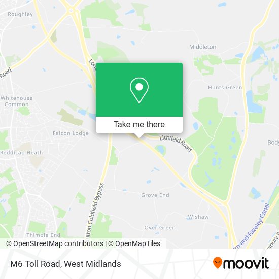 M6 Toll Road map