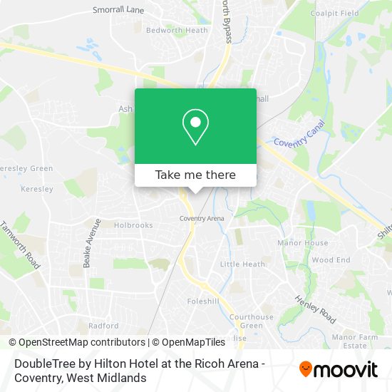 DoubleTree by Hilton Hotel at the Ricoh Arena - Coventry map