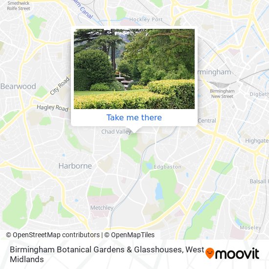 Birmingham Botanical Gardens & Glasshouses map
