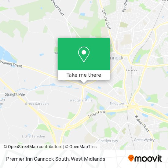 Premier Inn Cannock South map