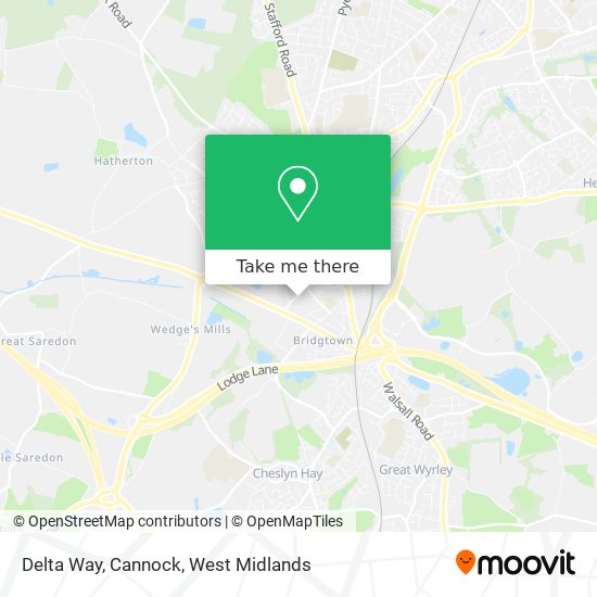 Delta Way, Cannock map