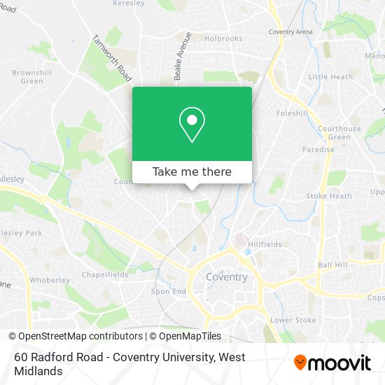 How to get to 60 Radford Road - Coventry University by bus or train?