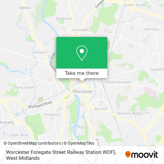 Worcester Foregate Street Railway Station WOF) map