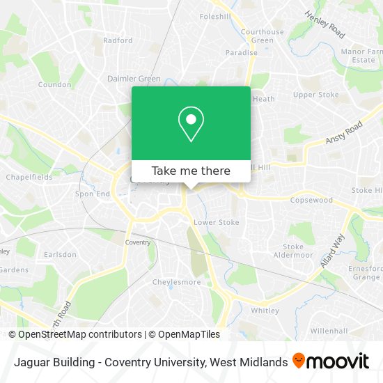 Jaguar Building - Coventry University map